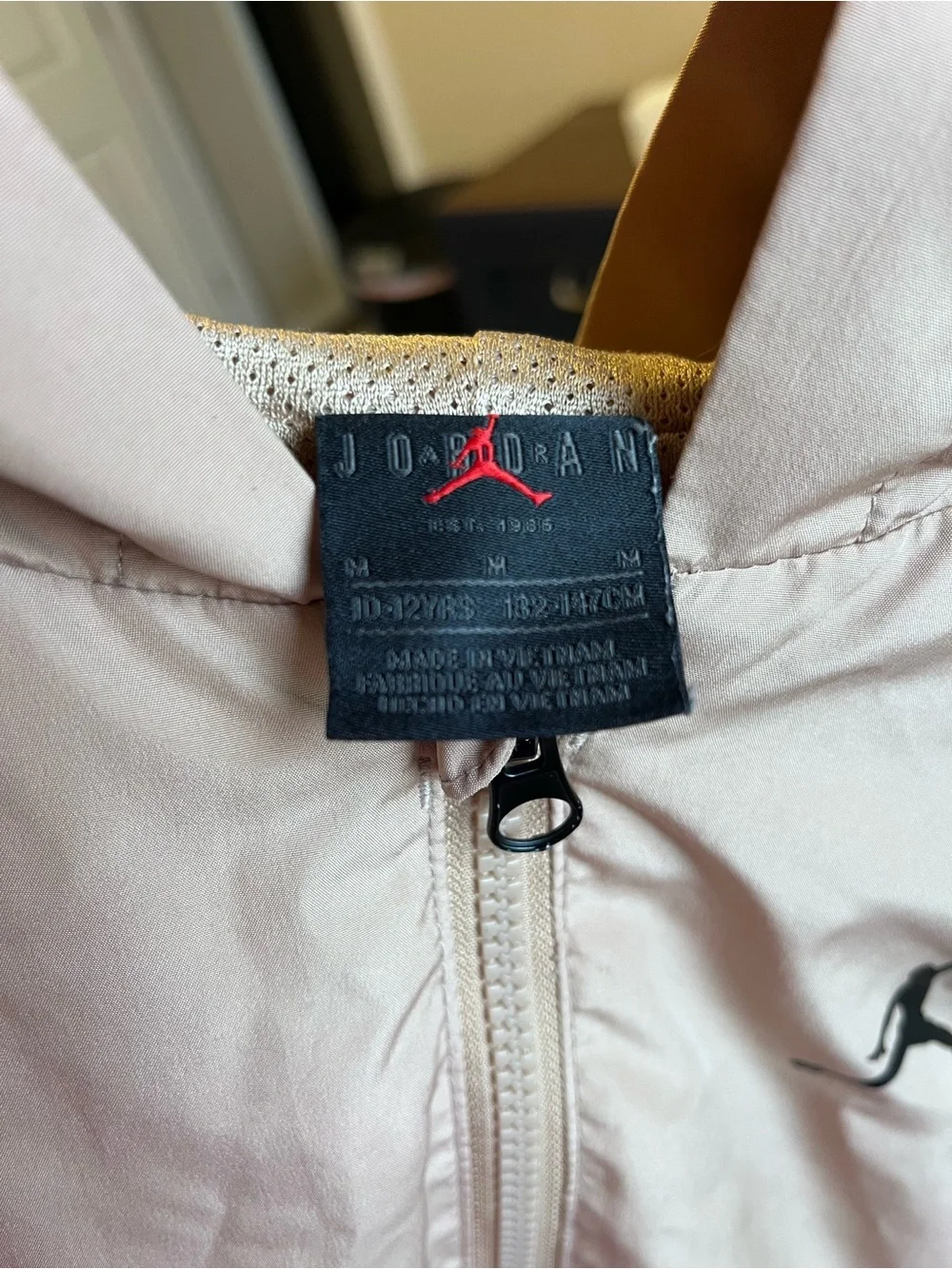 Boys Jordan Hooded Windbreaker Jacket in Tan/Hemp Colorway